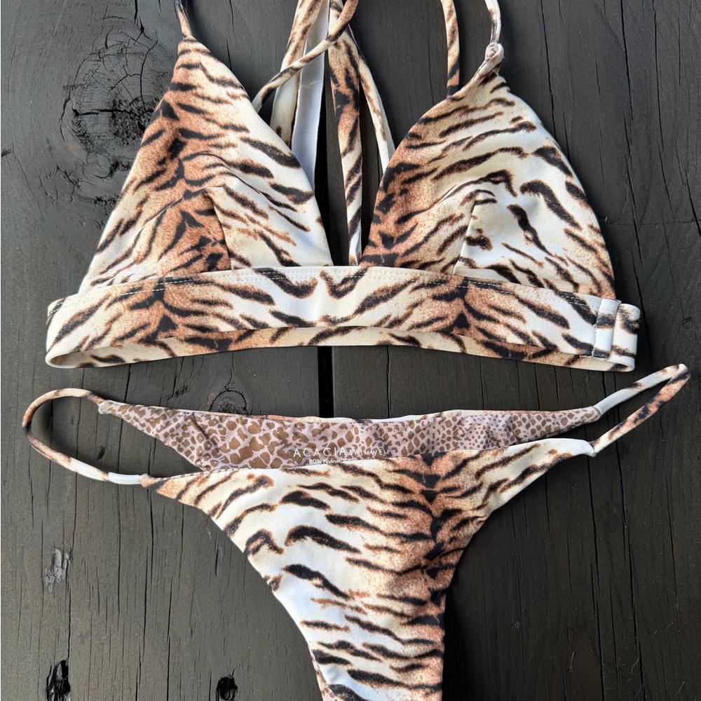 Acacia Swimwear Tiger Print Bikini TOP ONLY ****